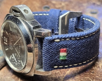 Custom made strap in blue color for panerai ( italian flag)