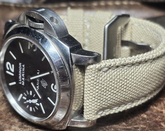 Light beige  padded canvas strap  custom made for pam