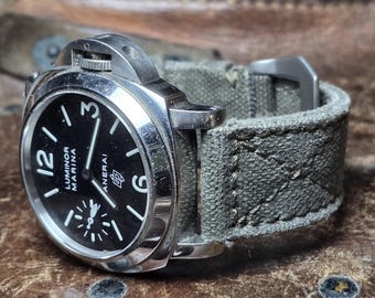 Custom made strap in olive green for panerai and other watches