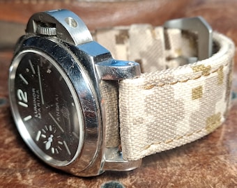 Correa de lona de camuflaje del desierto digital hecha a medida para panerai