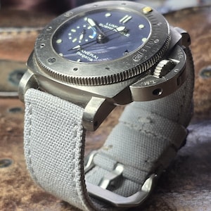 Light grey  canvas strap  custom made for watches
