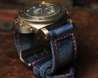 Leather strap  custom made for panerai