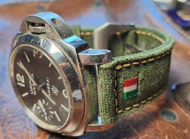 Green canvas strap custom made for panerai zdjęcie 1