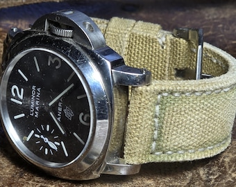 Correa de lona color  beige hecha a medida para Panerai
