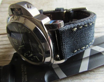 Black canvas strap  custom made for pam