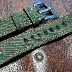 Green canvas strap custom made for panerai zdjęcie 5