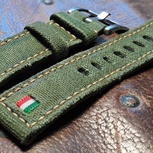 Green canvas strap custom made for panerai zdjęcie 4