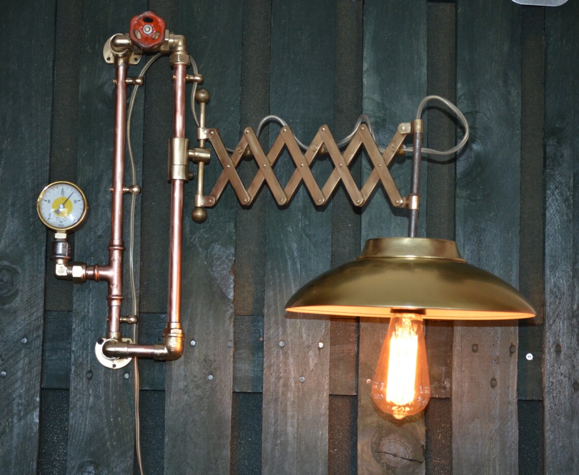 SOLD Steampunk Scissor Lamp Steampunk Light Industrial Etsy