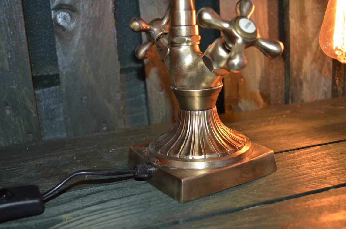 SOLD Steampunk bathtap Lamp Steampunk Light Industrial Etsy