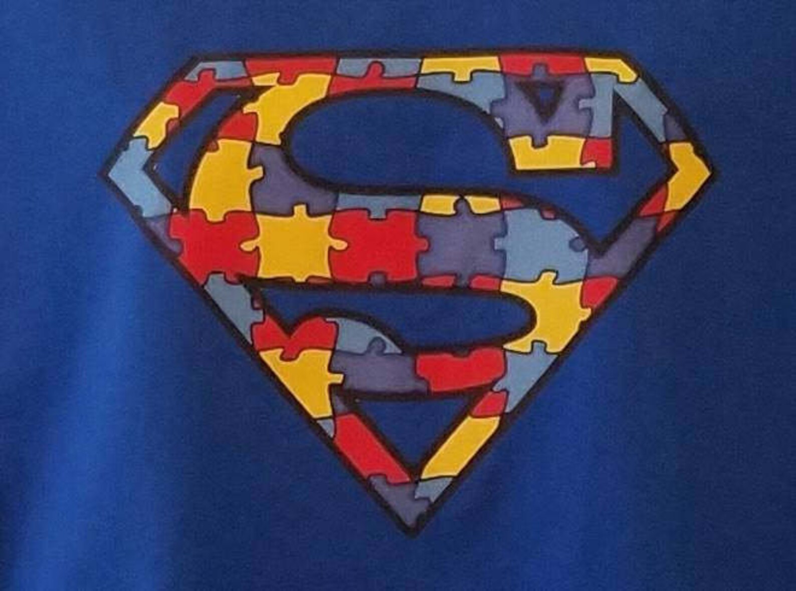 Autistic Superman Logo Superhero Autism Awareness Heat Etsy