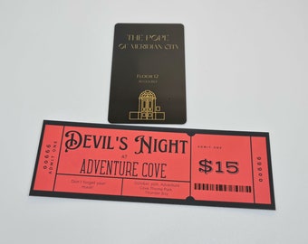 Paquete de marcapáginas y tarjeta de acceso de la Noche del Diablo
