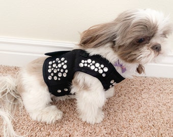 Black Bling Dog Harness - Black-Tie Affair