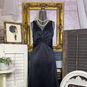 Vintage black nightgown, long lingerie gown, nightgown lingerie, sheer black nightgown, black lingerie dress