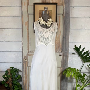 Vintage 1940s blush pink bias cut rayon and embroidered nightgown, Laura Lane
