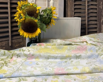 Vintage Sunflower Twin Sheet Set: Cannon Royal Family Floral Bedding
