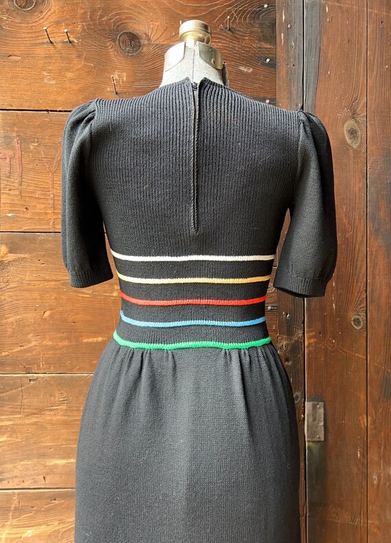 Vintage 1970s St. John knit rainbow stripe dress - image 7