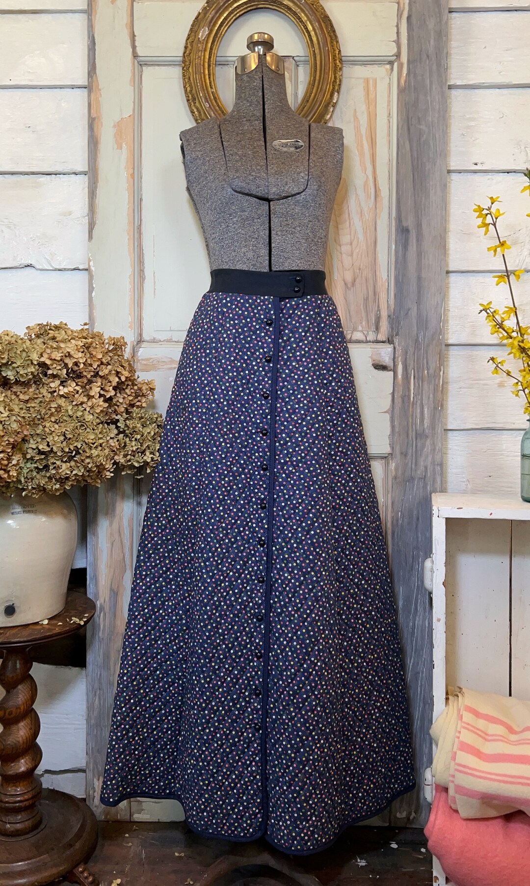 【8/17まで値下げ】70s flower pattern long skirt 8/17まで値下げ】70s flower pattern long skirt