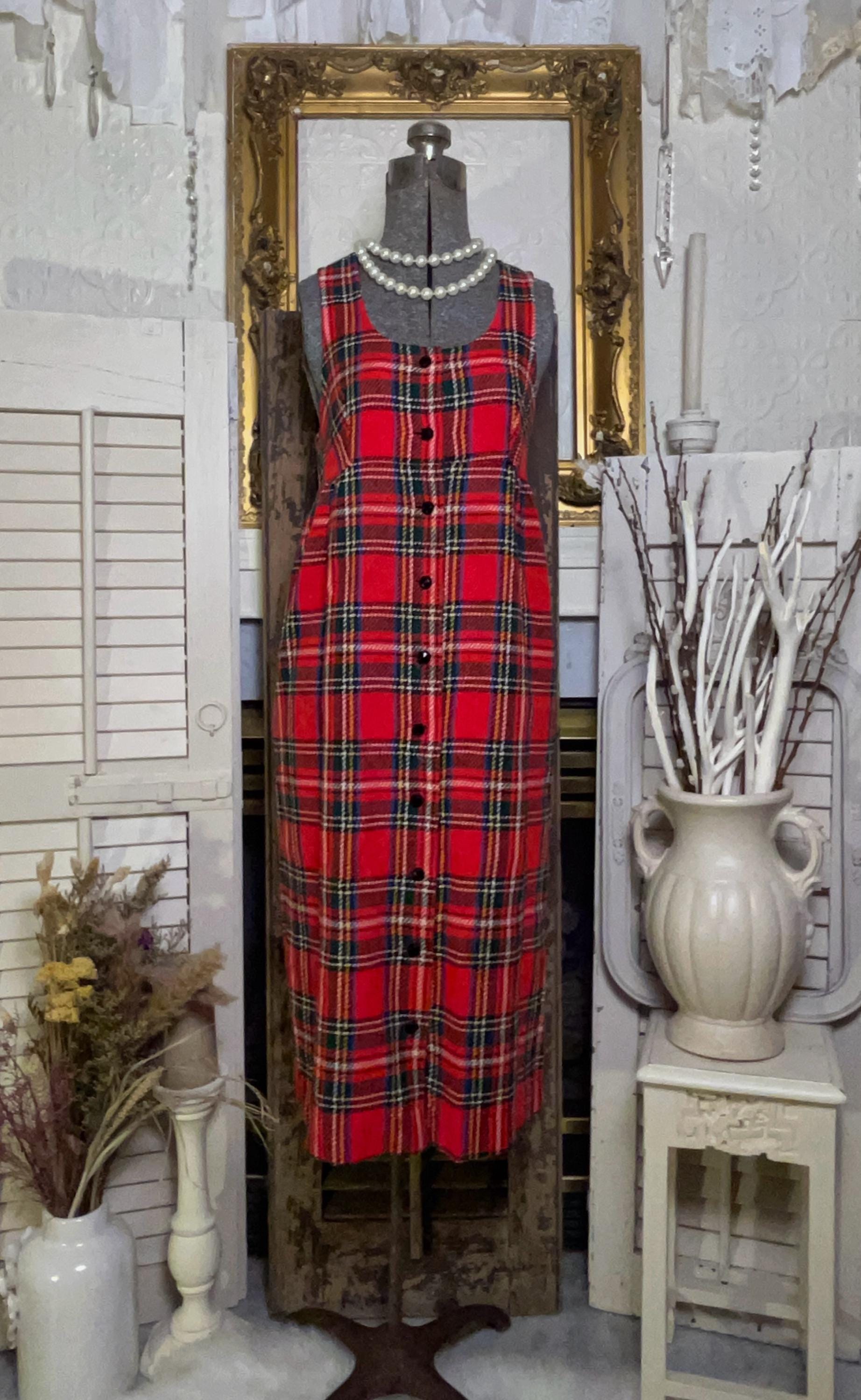 Plaid Wool Pinafore Dress - Etsy
