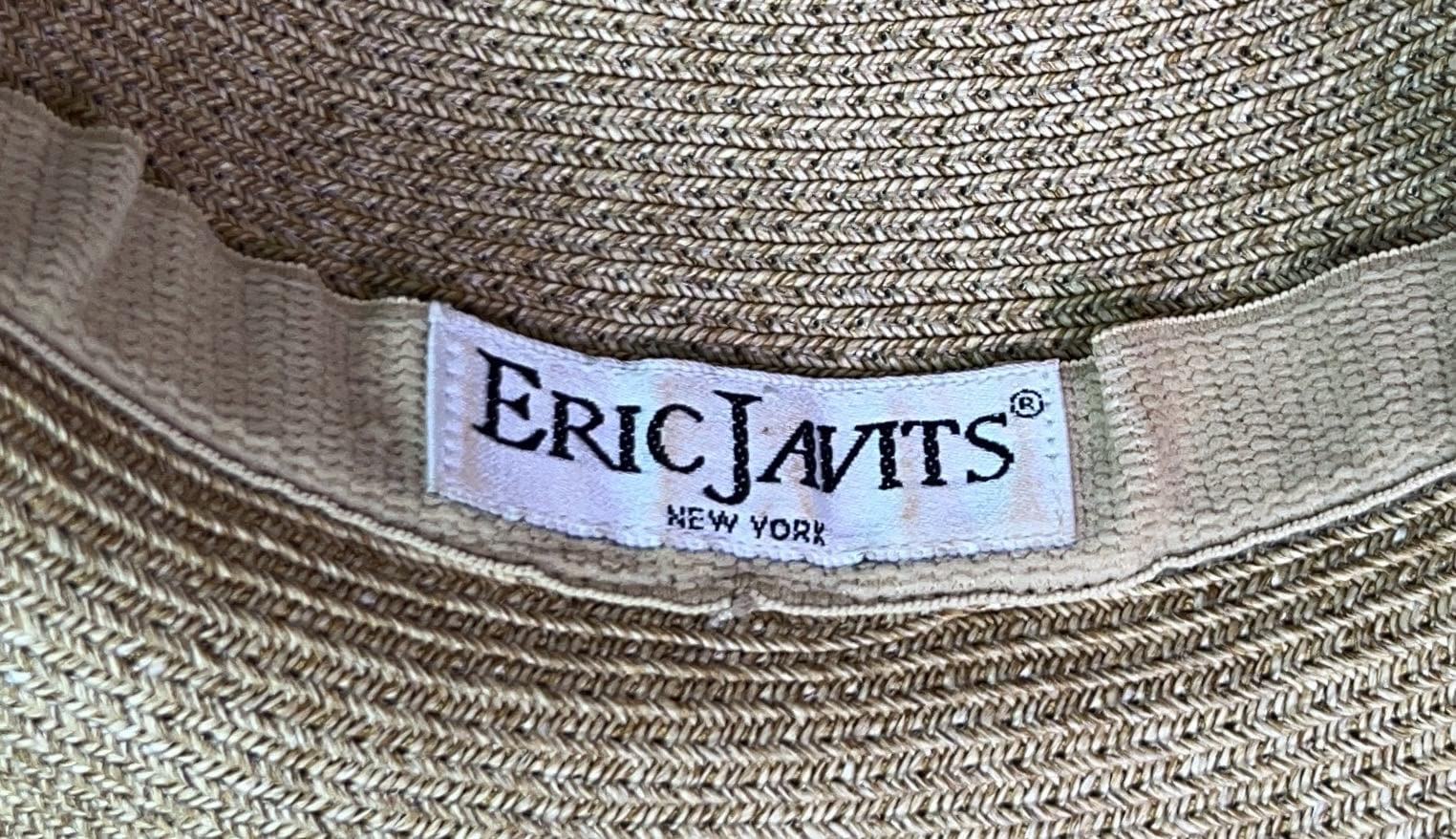 Vintage Eric Javits Wide Brim Sun Hat: Rollable Floppy Beach Hat