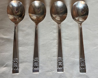 Coronation Oneida Community Gumbo Round Soup Spoons, Set of 4 - Etsy