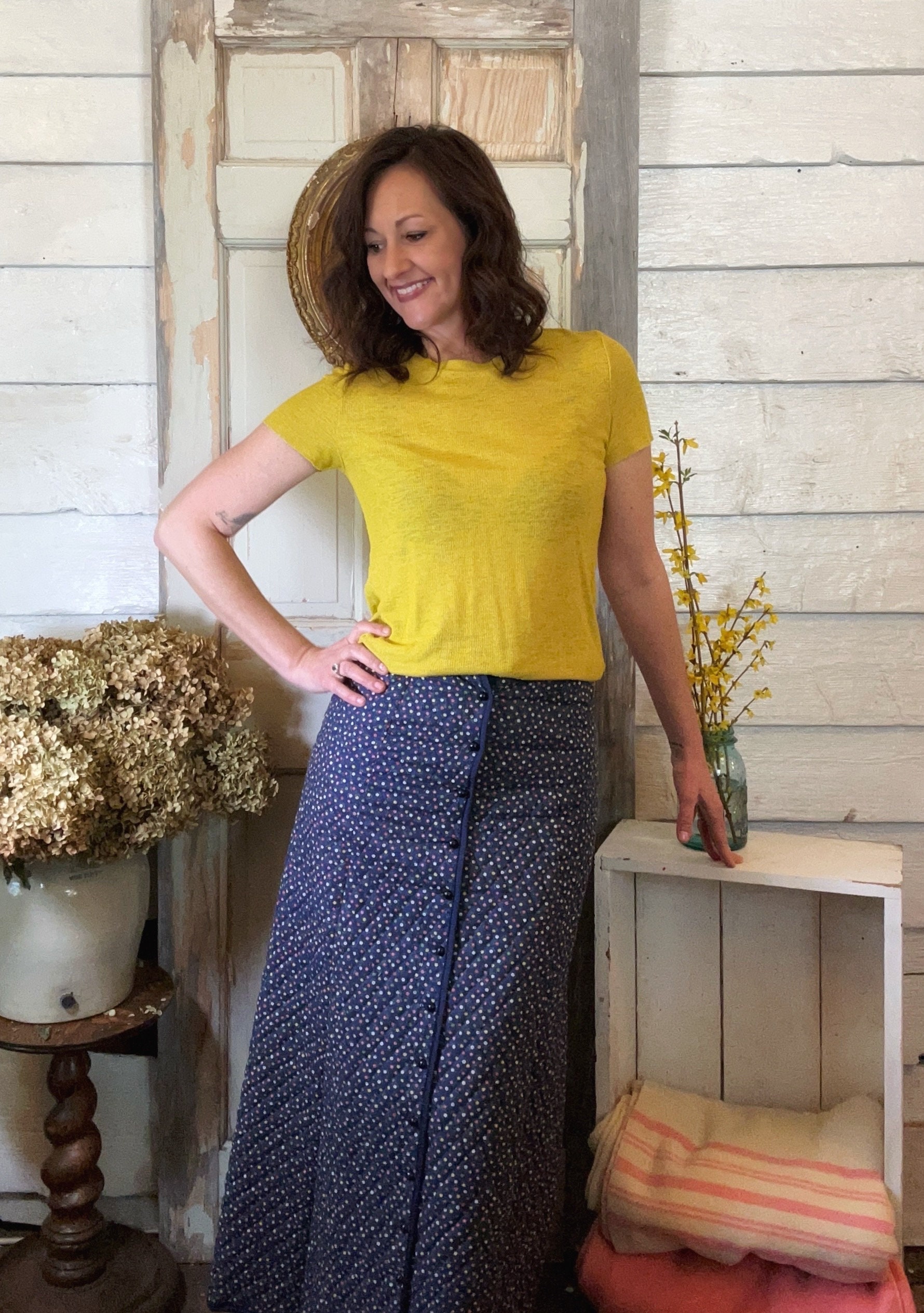 【8/17まで値下げ】70s flower pattern long skirt 8/17まで値下げ】70s flower pattern long skirt