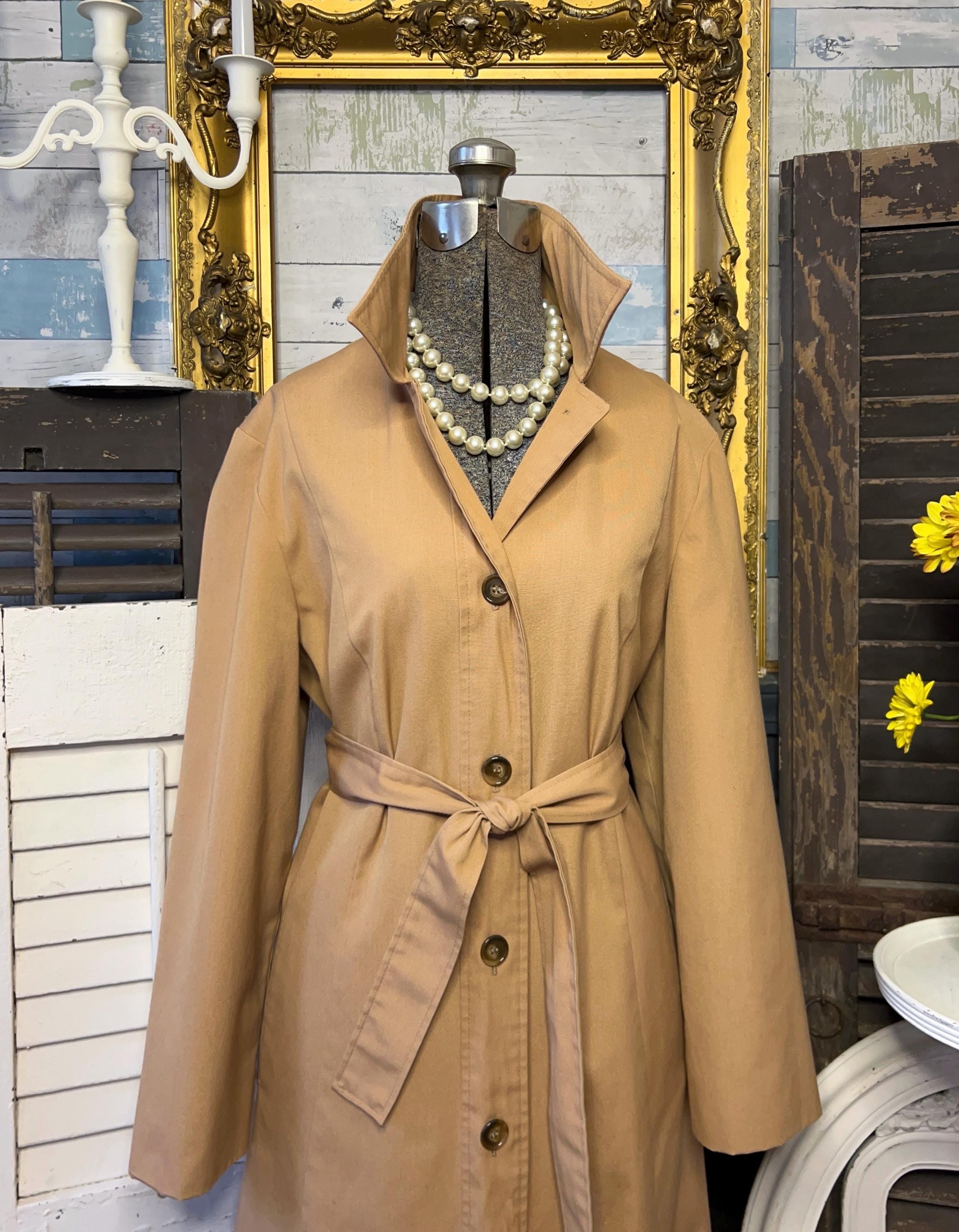 Vintage Camel Belted Trench Coat, Sears Lightweight Long Jacket - Etsy