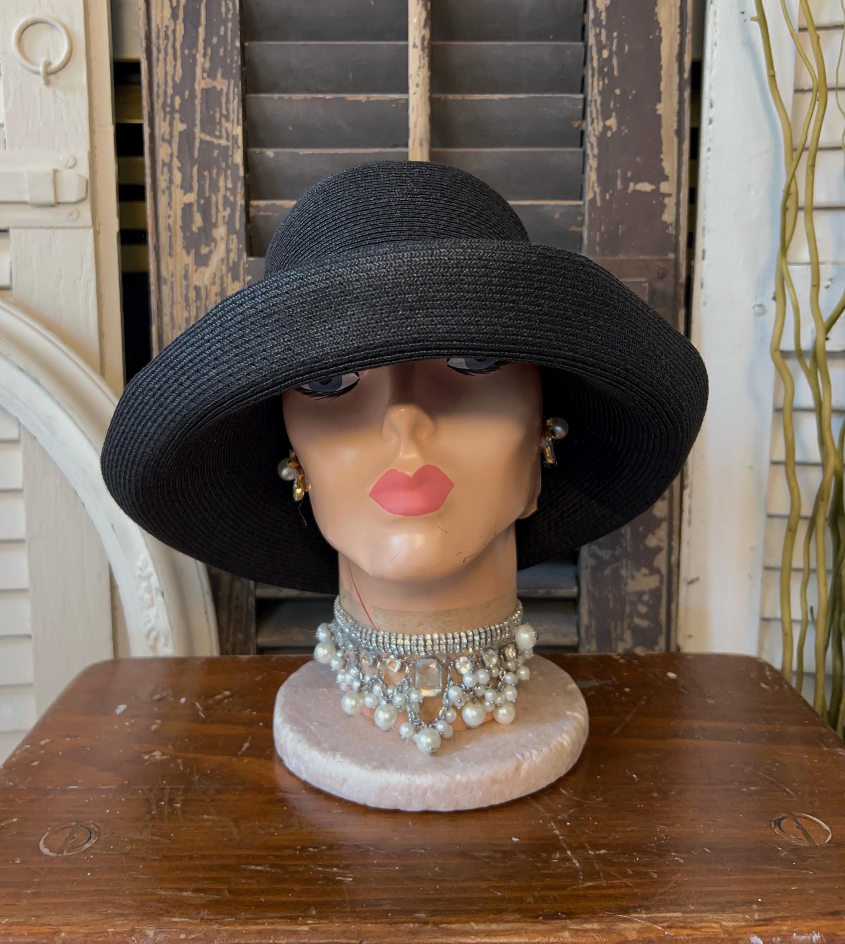 Nordstrom Made in Italy Black Wide Brim Sun Hat Packable Sheer Mesh 100% Olefin Versatile Black Wide Brim Hat, Made in Italy, Packable  main image 2