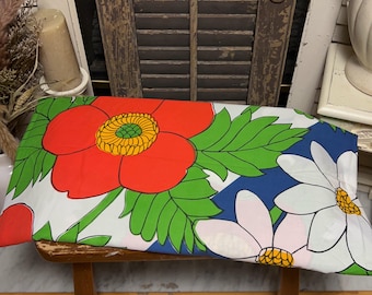 Vintage Stevens Utica poppies twin flat sheet