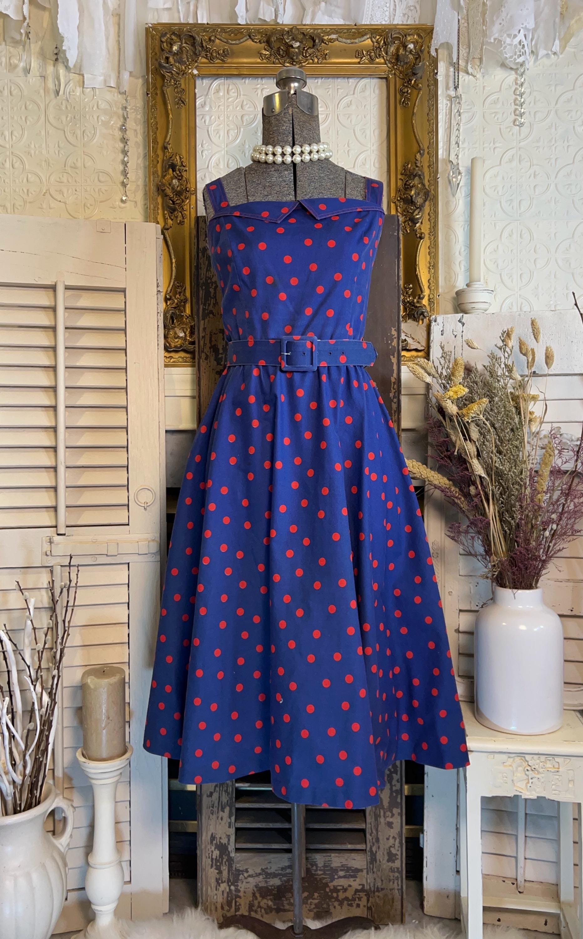 fitted lace wedding dress Pre-Order - Ingenue Dress in Light Blue w/White Polka Dots