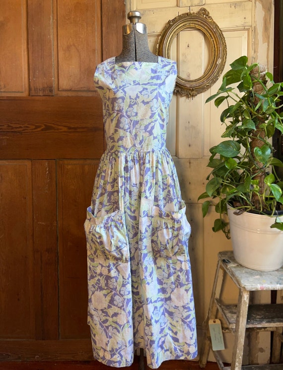 Vintage 1980s Laura Ashley floral cotton dress, 12 - image 1