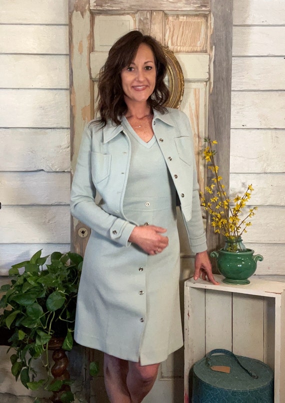 Vintage 1960s knit dress and jacket set, Jonathan Logan