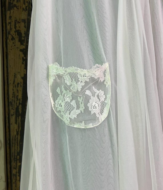 Vintage sheer white double chiffon babydoll night… - image 4