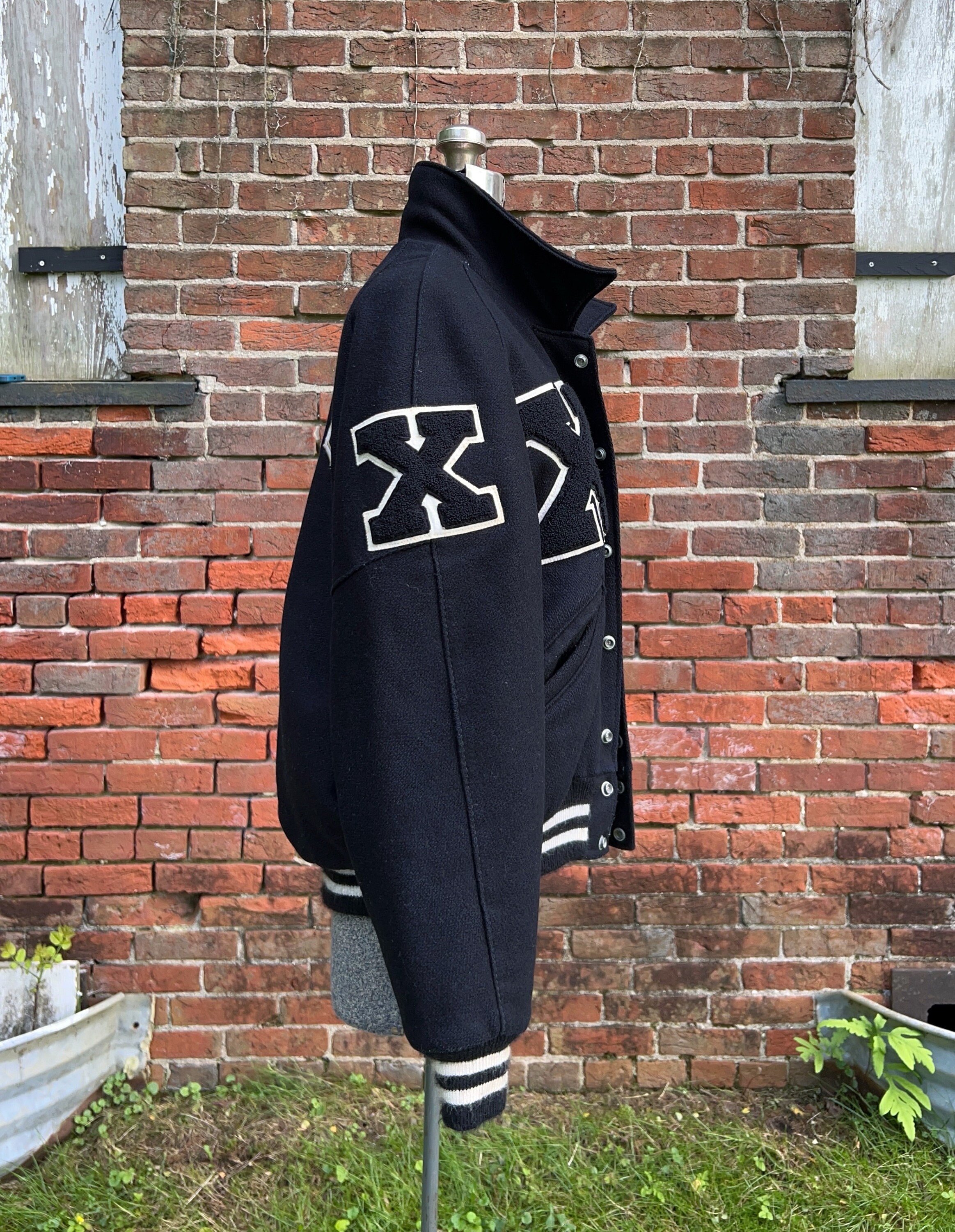 Vintage 1980s Black Wool Xavier Varsity Letter Jacket, 88 - Etsy