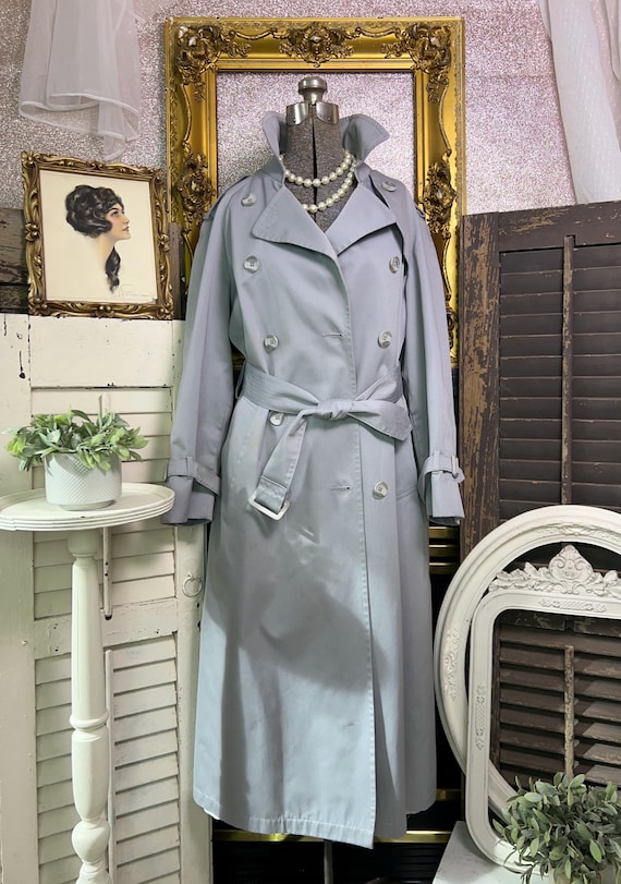 Vintage London Fog Gray Trench Coat, Rain Jacket