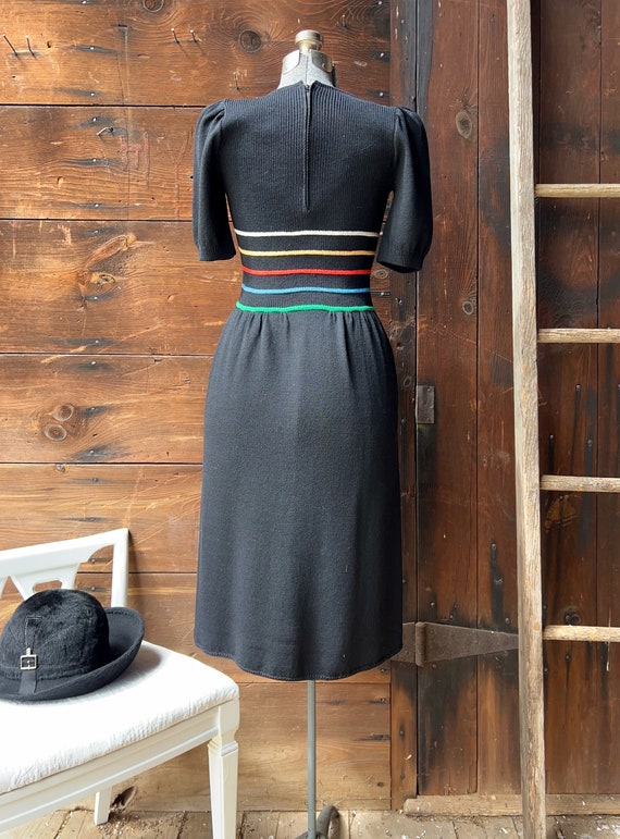 Vintage 1970s St. John knit rainbow stripe dress - image 6