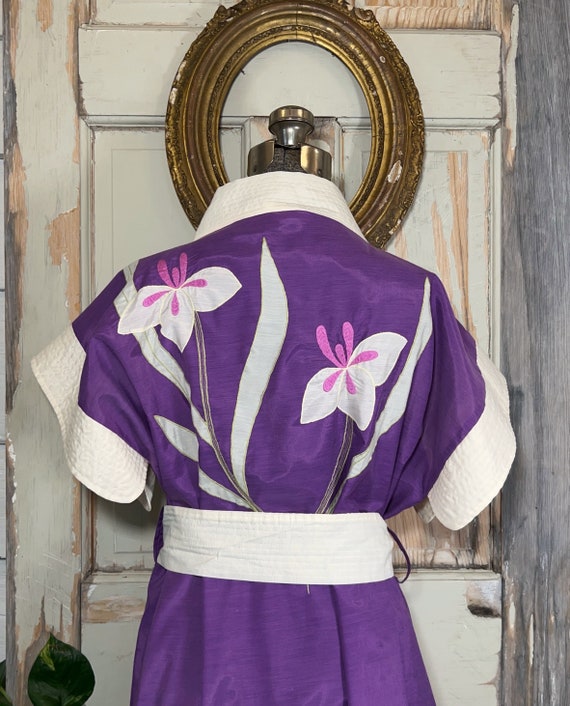 Vintage Chinese purple cotton embroidered robe - image 6