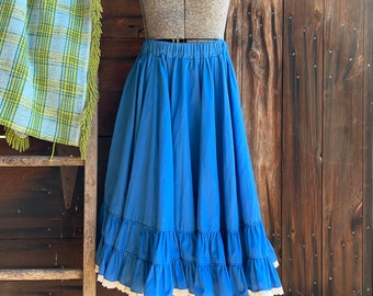 Vintage blue square dance skirt, Jeri-bee.