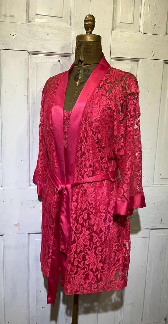 Vintage babydoll nightie and robe, 1990s pajama s… - image 1