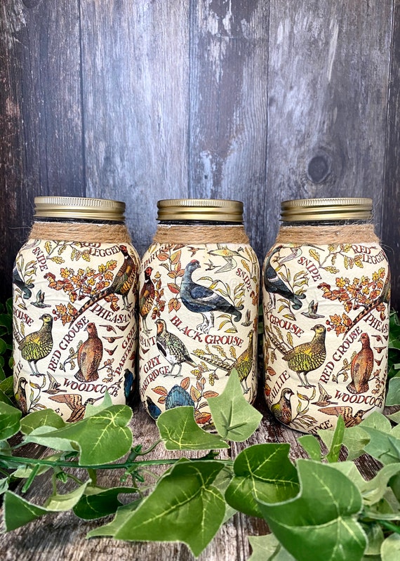 Kilner Country Style Game Bird Tea Coffee Sugar Jars