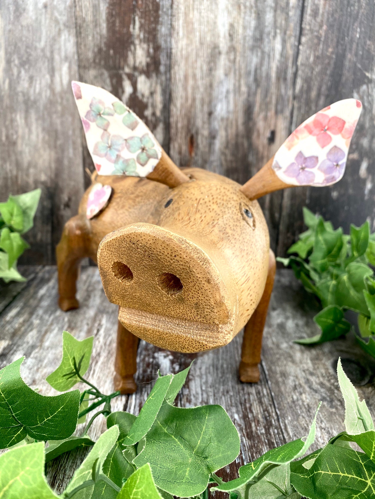Large Pig Wooden Ornament Etsy