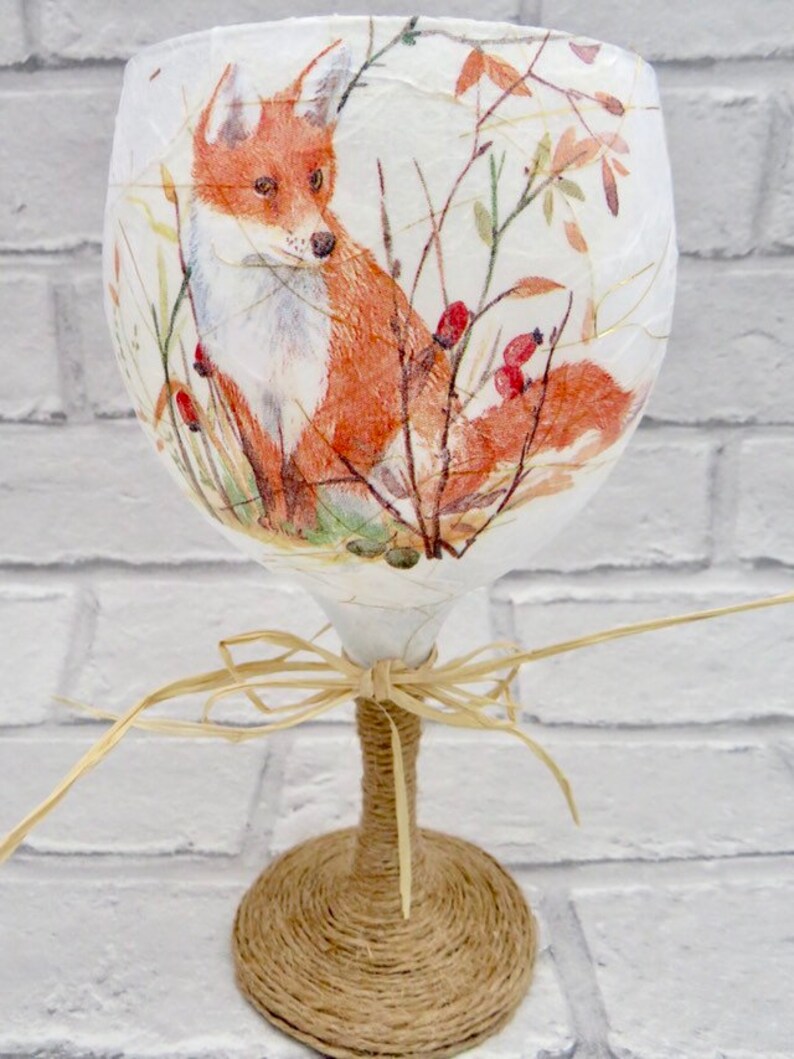 Large Country Cottage Style Fox Candle Holder Etsy