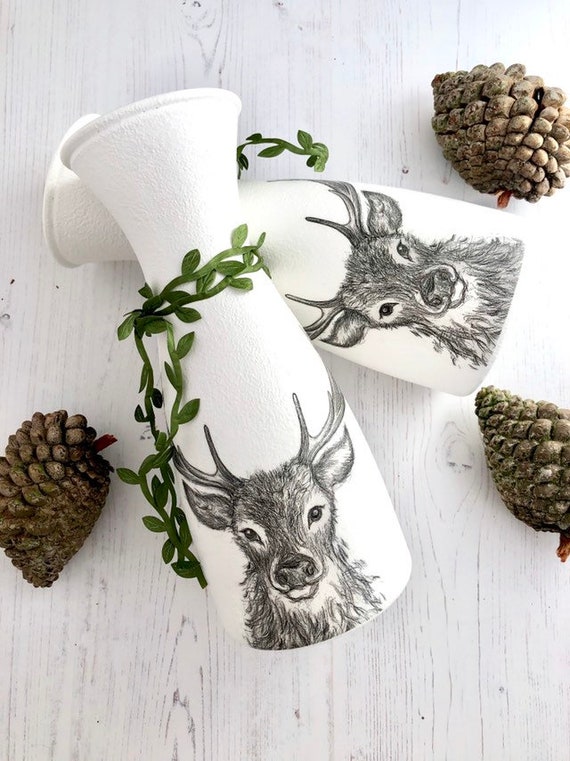 Long Stag Glass Vase