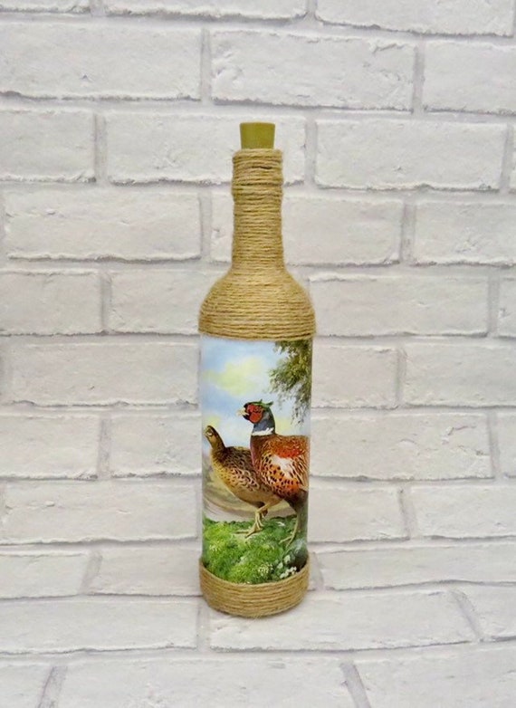 gifts for hunters, pheasant home ware, gamekeeper gift, country homes, farm house decor, rustic houses, game hunter, light up bottles, lamps