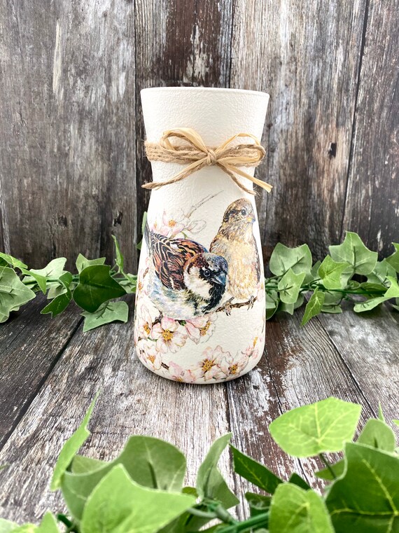 House Sparrow Glass Vase