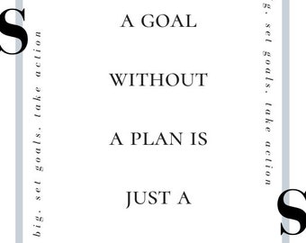 HALF LETTER Minimalist Downloadable Half Letter Size GOALS insert