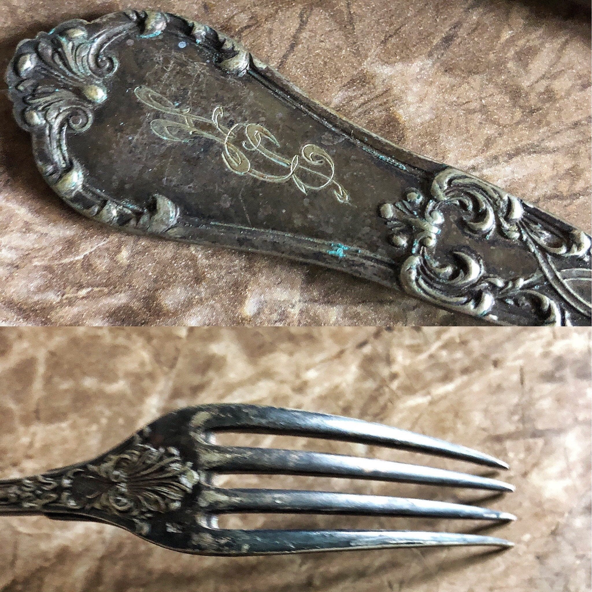 Antique sterling silver plated forks 19th century flatware Etsy