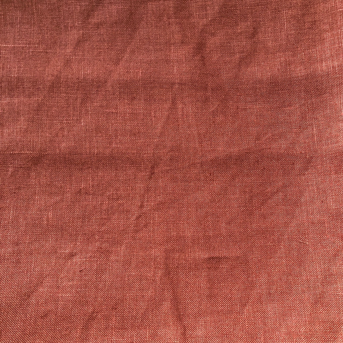 Burnt orange linen fabric light to medium weight 86 long Etsy