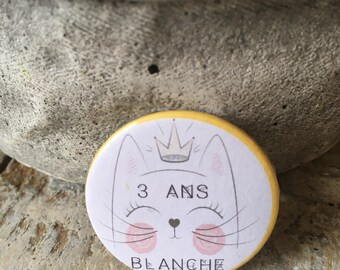 Badge Chat anniversaire  38mm