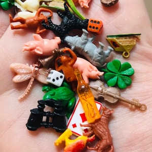 Teeny-Tiny Toys, Old New Stock, Craft Supplies, Miniature Toys  Ten + Pieces by VintageStudioSupply