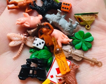 Teeny-Tiny Toys, Old New Stock, Craft Supplies, Miniature Toys  Ten + Pieces by VintageStudioSupply